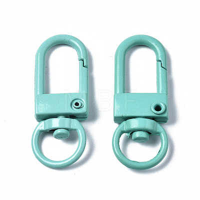 Spray Painted Eco-Friendly Alloy Swivel Snap Hooks Clasps PALLOY-T080-02D-NR-1