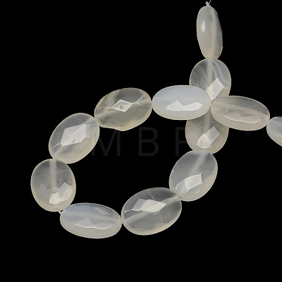 Faceted Oval Natural Quartz Crystal Beads Strands G-R303-01-1