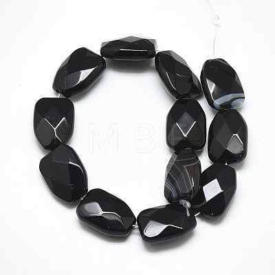 Natural Black Onyx Beads Strands G-T122-01A-1