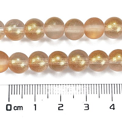 Frosted Transparent Glass Bead Strands X1-GLAA-P065-8mm-02-1