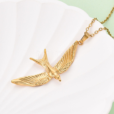 304 Stainless Steel Pendant Necklaces NJEW-T018-23G-1