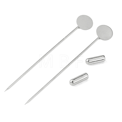 Brass Lapel Pin Base Settings KK-WH0045-025A-P-1