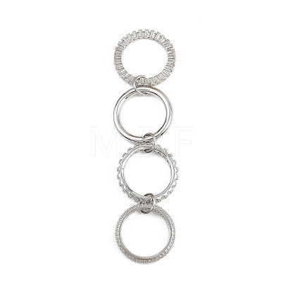 Brass Micro Pave Cubic Zirconia Plain Band Finger Rings for Women RJEW-P160-01I-P-1