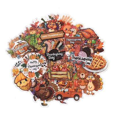 50Pcs Thanksgiving Day Cartoon PET Self-Adhesive Picture Stickers STIC-C010-24-1