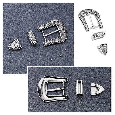 SUPERFINDINGS 4 Sets Belt Alloy Buckle Sets DIY-FH0006-08-1