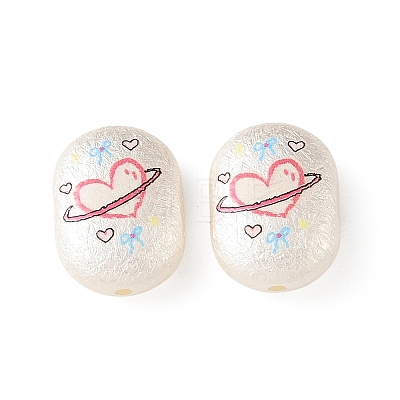 Printed Opaque Acrylic Beads OACR-B054-01N-1