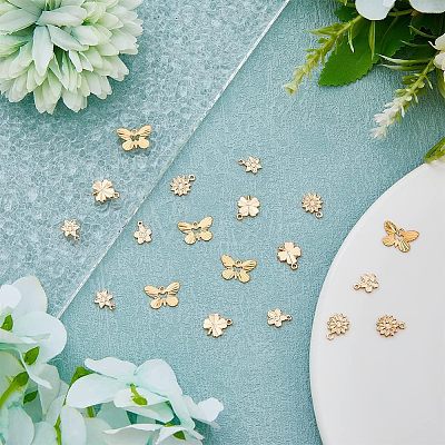 50Pcs 5 Style Rack Plating Brass Charms KK-FH0004-69-1