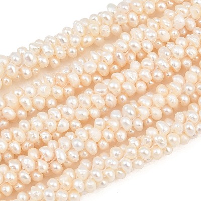 Natural Cultured Freshwater Pearl Woven Beads Strands PA-CBAFEE8-09-1