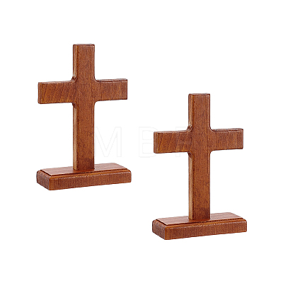Easter Wood Cross Figurines Ornaments DJEW-WH0063-67A-1