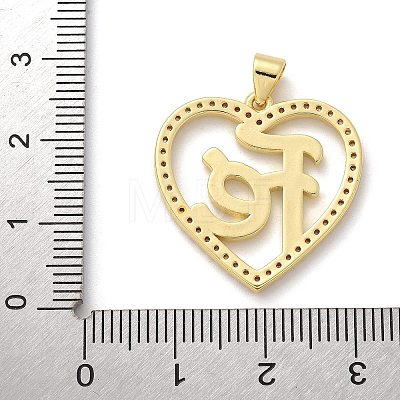 Brass Micro Pave Cubic Zirconia Pendants KK-M319-04G-1