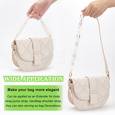 WADORN 3Pcs 3 Style AB Color Plated Transparent Plastic Chain Bag Handles DIY-WR0002-65-1