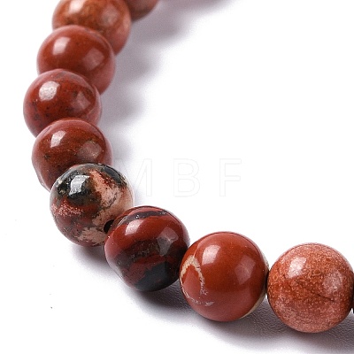 Natural Red Jasper Bead Stretch Bracelets BJEW-K212-A-012-1