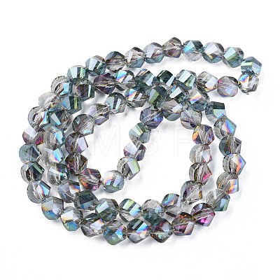 Electroplate Transparent Glass Beads Strands EGLA-N002-39-D03-1