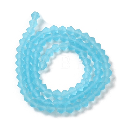 Imitate Austrian Crystal Frosted Glass Beads Strands GLAA-F029-TM4mm-B20-1