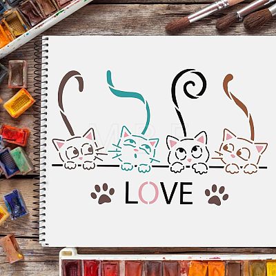 Large Plastic Reusable Drawing Painting Stencils Templates DIY-WH0202-160-1