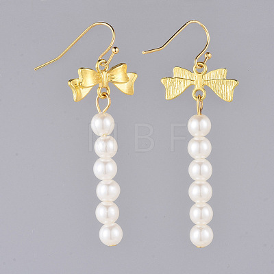 ABS Plastic Imitation Pearl Dangle Earrings Sets EJEW-JE03632-1