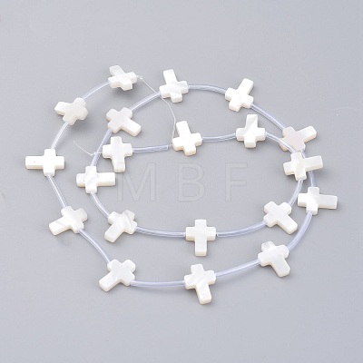 Natural White Shell Mother of Pearl Shell Beads SSHEL-L018-009-1