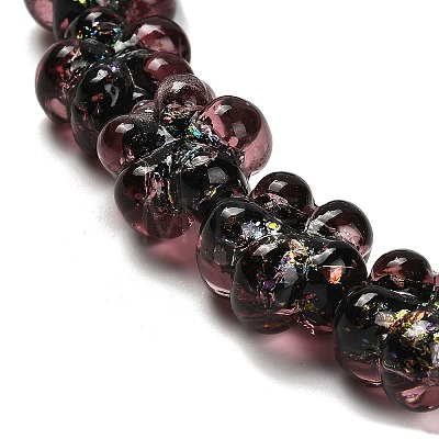 Handmade Dichroic Foil Glass Beads Strands DICH-U001-04G-1