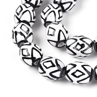 Handmade Porcelain Ceramic Beads Strands PORC-T135-07A-1