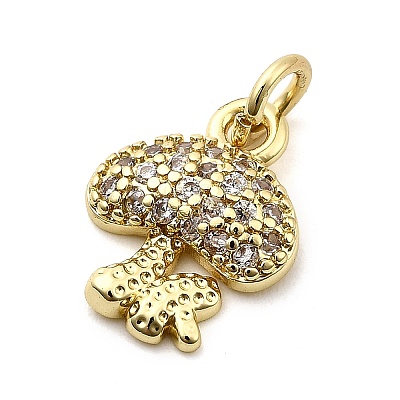 Brass Micro Pave Cubic Zirconia Charms KK-C134-30G-1