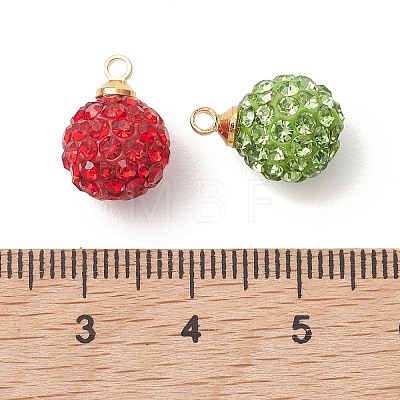 Glass Rhinestone Clay Pave Pendants PALLOY-JF05208-1