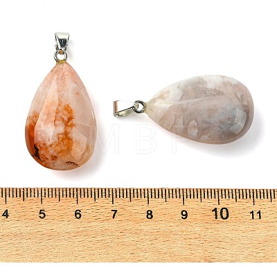 Natural Cherry Blossom Agate Pendants GG-K002-09P-1