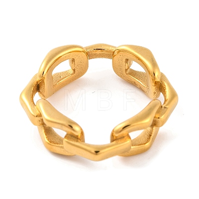 Ion Plating(IP) 304 Stainless Steel Link Chain Finger Rings for Women RJEW-S414-65B-G-1