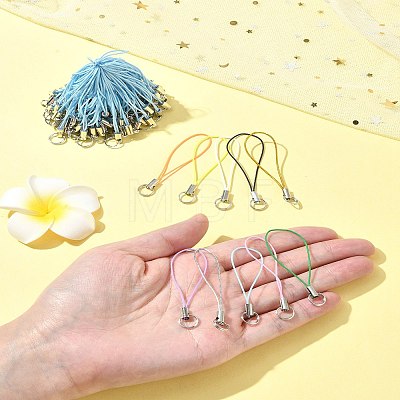 100Pcs Polyester Cord Mobile Straps MOBA-FS0001-02E-1