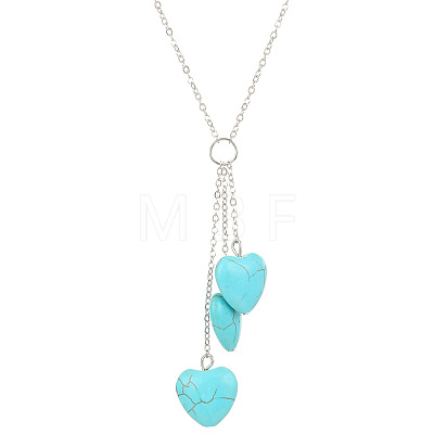 Alloy & Synthetic Turquoise Pendant Necklaces for Women FS-WGFCE16-08-1