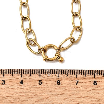 304 Stainless Steel Cable Chain Necklaces with Spring Ring Clasps for Women NJEW-Z091-09G-1