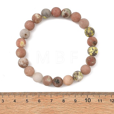 8.5MM Frosted Natural Mixed Gemstone Beaded Stretch Bracelets BJEW-JB14456-1