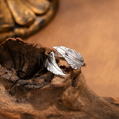 304 Stainless Steel Cuff Open Rings for Women WG0513E-02-1