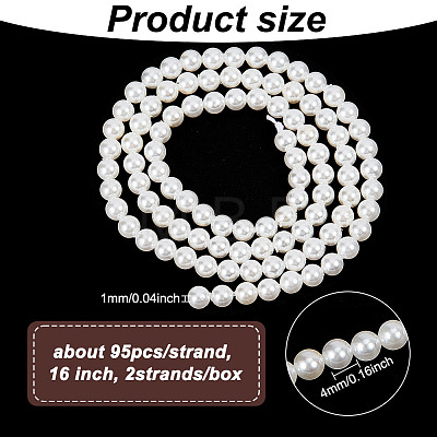 GOMAKERER 2 Strands Shell Pearl Beads Strands BSHE-GO0001-03-1