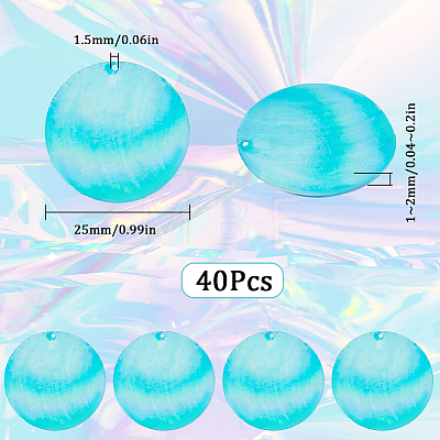 40Pcs AB Color Plated Capiz Shell Pendants SSHEL-SC0001-26-1