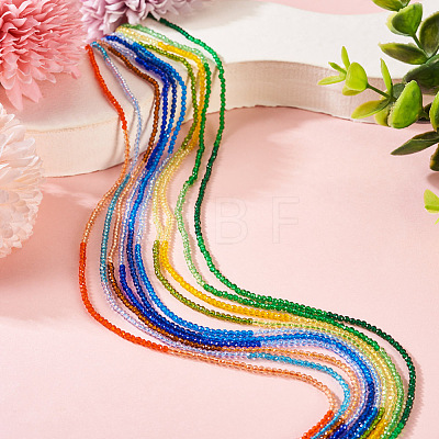  10 Strands 10 Colors Transparent Glass Beads Strands GLAA-TA0001-77-1