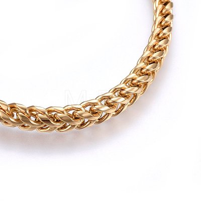 304 Stainless Steel Wheat Chain Necklaces NJEW-H493-16G-A-1
