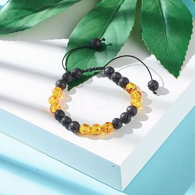 Aromatherapy Essential Oil Diffuser Braided Bead Bracelet for Girl Women BJEW-JB06905-1