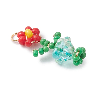 Glass Seed Beaded Pendants PALLOY-MZ01091-1