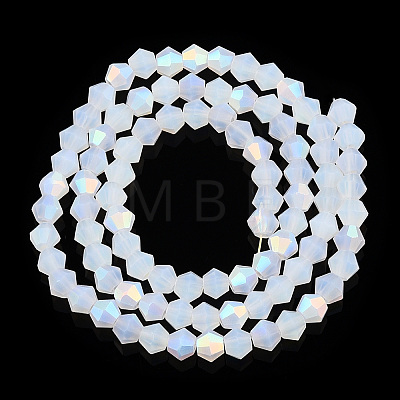 Imitation Jade Bicone Frosted Glass Bead Strands EGLA-A039-J4mm-MB05-1