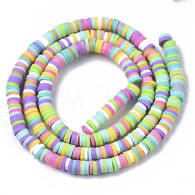 Handmade Polymer Clay Bead Strands CLAY-S094-4mm-A04-1