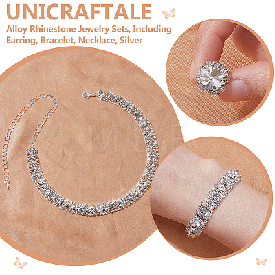 1 Bag Alloy Rhinestone Jewelry Sets SJEW-UN0001-27S-1