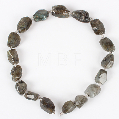 Natural Gemstone Labradorite Rough Nuggets Bead Strands G-E218-04-1