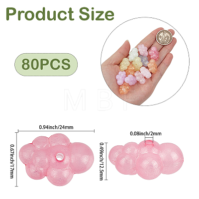 80Pcs Luminous Acrylic Beads OACR-PA0002-01-1