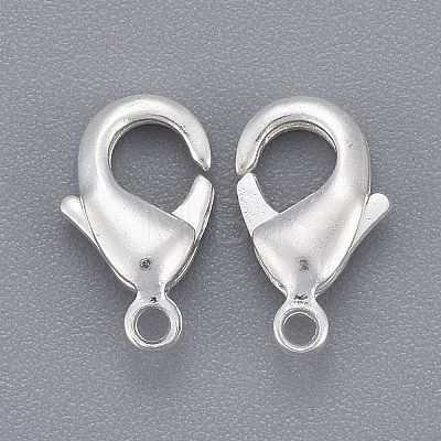 Silver Color Plated Brass Lobster Claw Clasps X-KK-901-S-NF-1