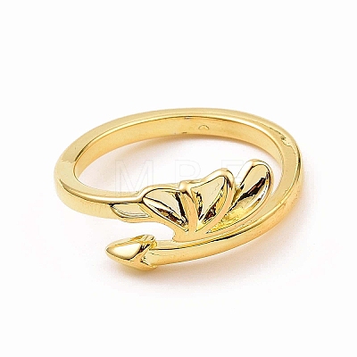 Brass Dragon Wings Cuff Ring for Women RJEW-B028-21G-1