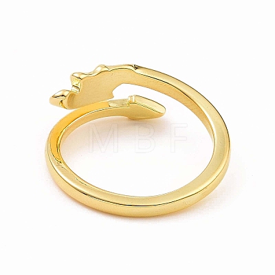 Brass Dragon Wings Cuff Ring for Women RJEW-B028-21G-1