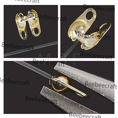 150Pcs Brass Bead Tips KK-BBC0027-85A-1