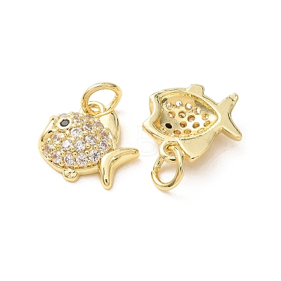 Brass Micro Pave Black Cubic Zirconia Charms CU-E003-18G-06-1
