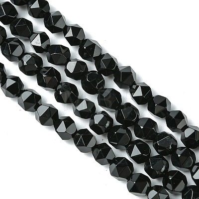 Natural Black Onyx Beads Strands G-K066-13-6mm-1