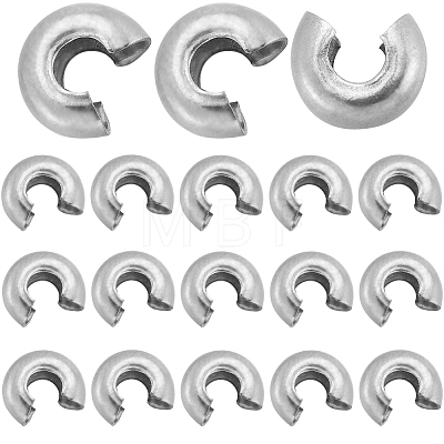 SUNNYCLUE 304 Stainless Steel Crimp Beads Covers STAS-SC0007-02A-1